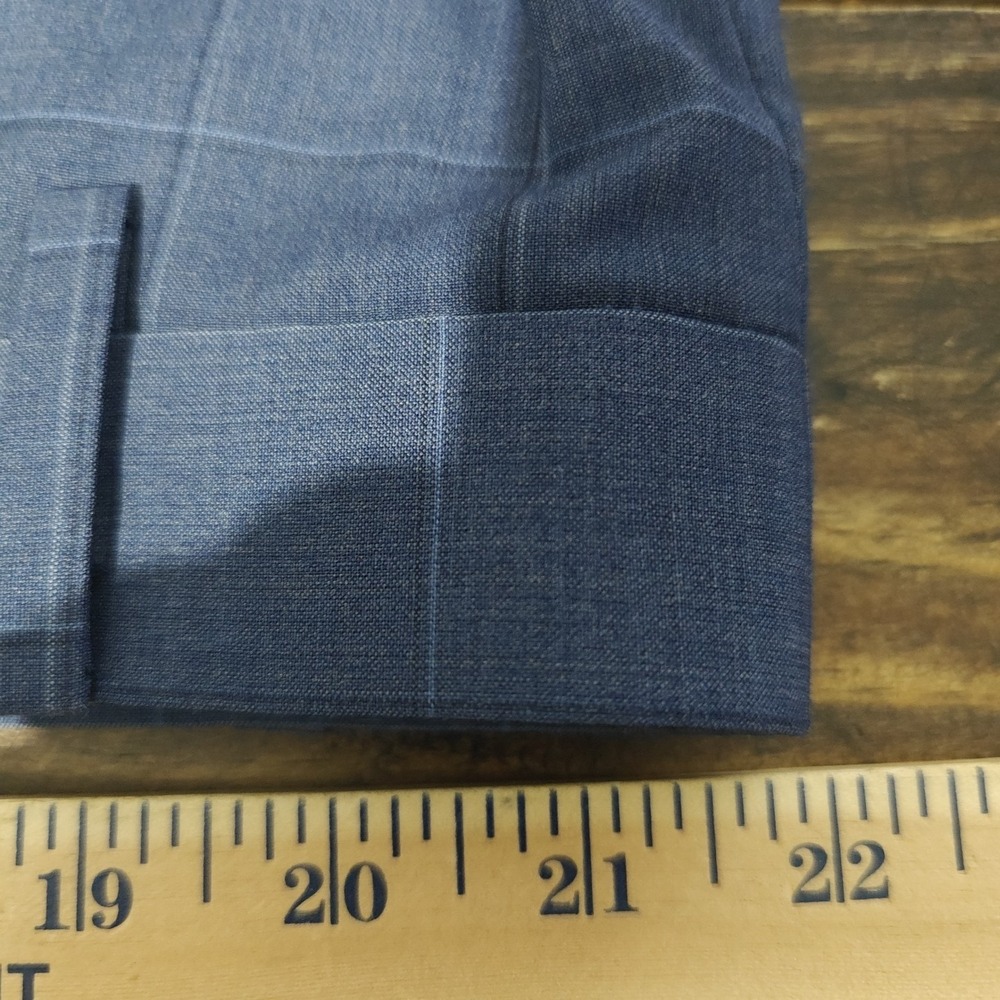 Ralph Lauren Mens Pants Flat Front Navy Plaid Poly Wool Size 44 / UNFINISHED - Picture 10 of 10